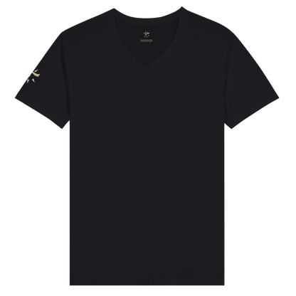 Dark gray unisex V-neck t-shirt, front view