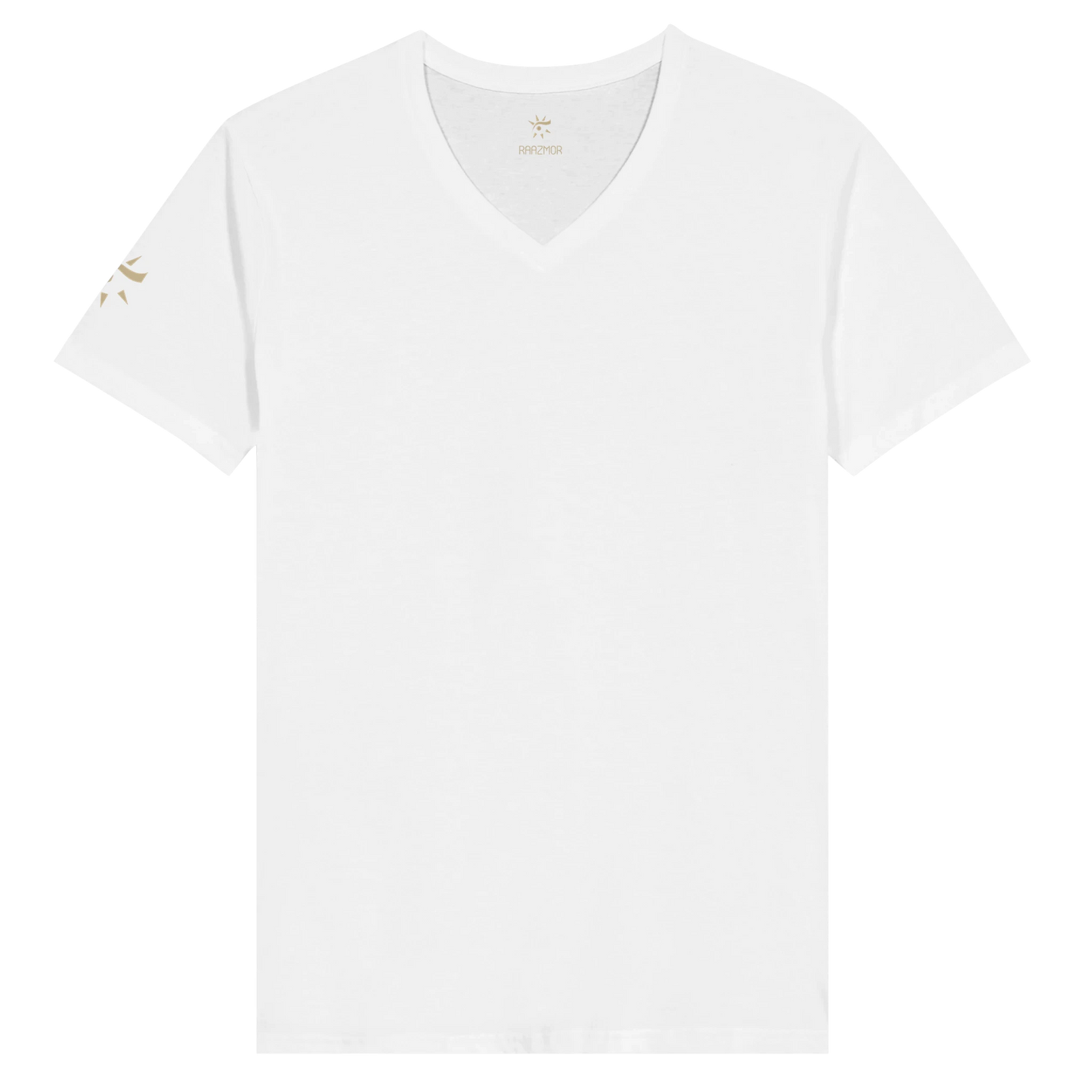 White unisex V-neck t-shirt, front view