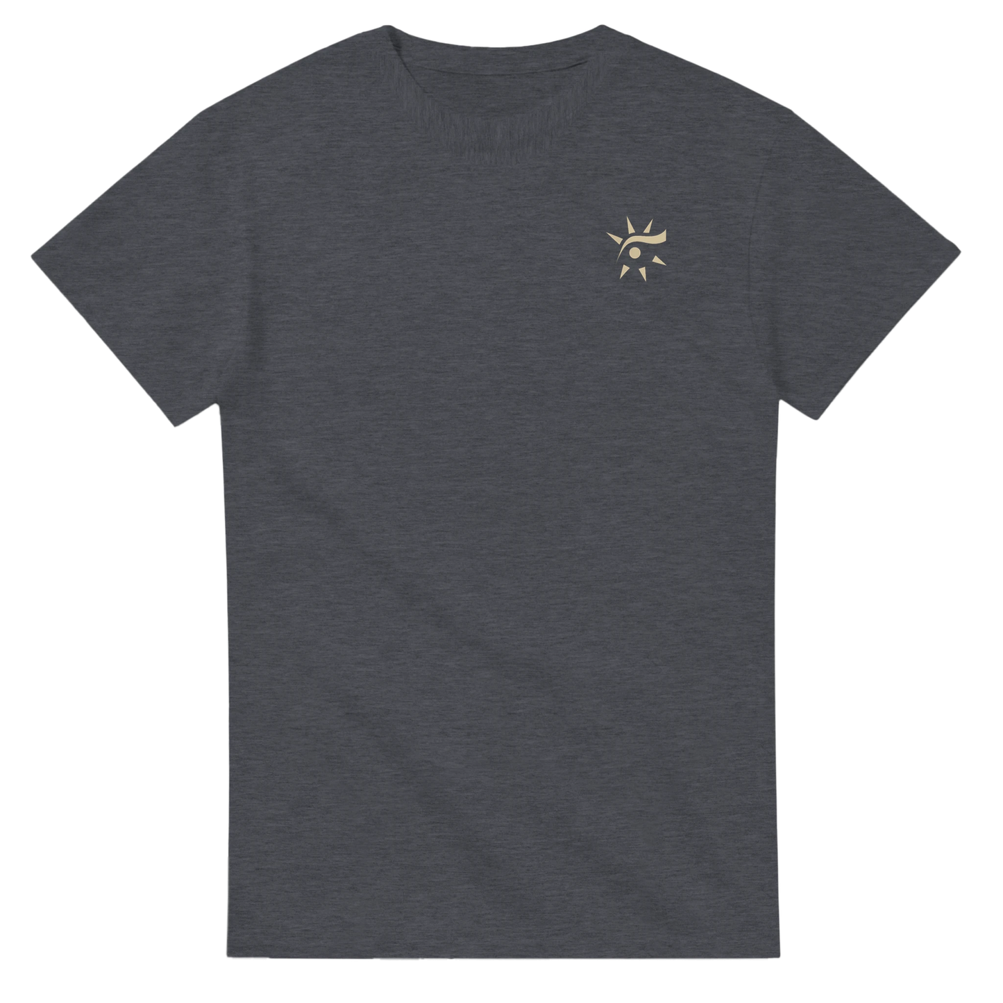 Dark heather heavyweight unisex crewneck t-shirt, front view