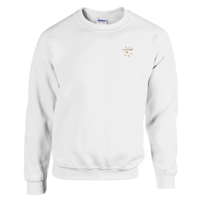 White unisex crewneck sweatshirt, front view