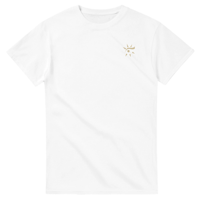 White heavyweight unisex crewneck t-shirt, front view