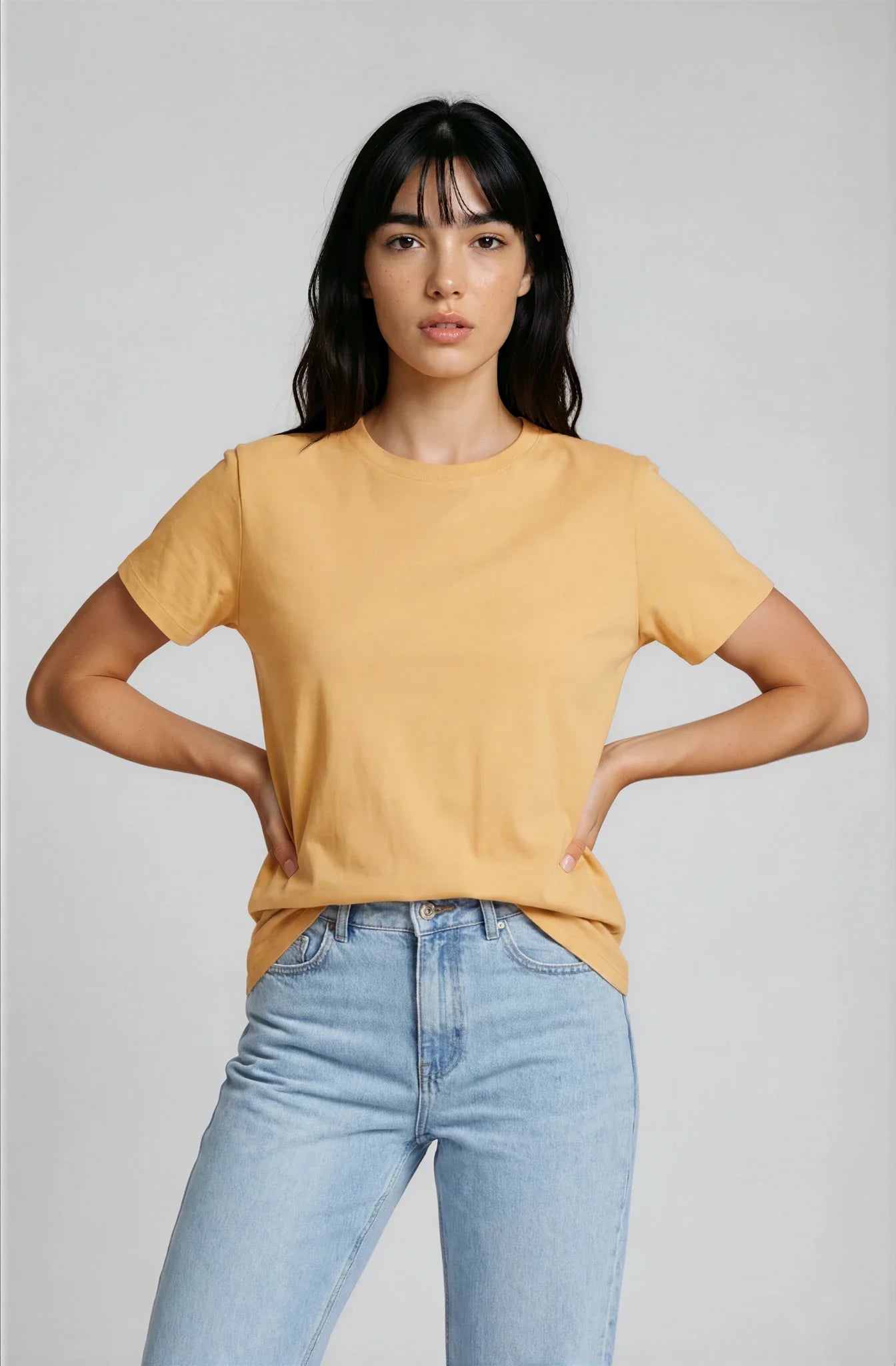 Camiseta Básica Premium de Algodón Orgánico - Manga Corta Mujer 004