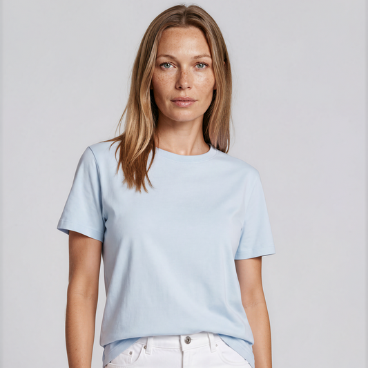 Camiseta Básica Premium de Algodón Orgánico - Manga Corta Mujer 004