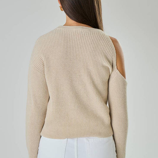 Maglia con spacco su spalla in misto Cashmere - Anastasia