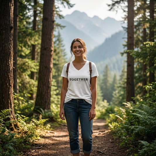Together Tee Set Light - V-Neck detail
