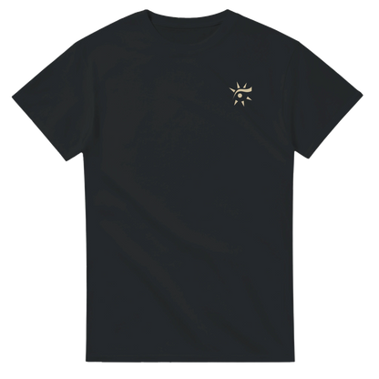 Black heavyweight unisex crewneck t-shirt, front view